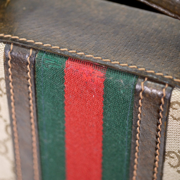 OLD Gucci 70sジャガード織アタッシュケース(茶）
