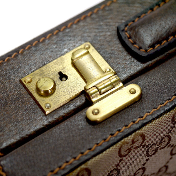 OLD Gucci 70sジャガード織アタッシュケース(茶）