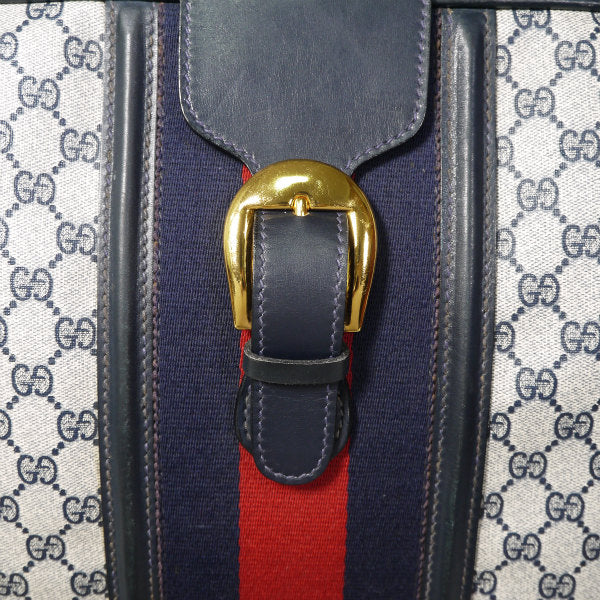 OLD Gucci　シェリー&ベルト 中型スーツケース（青）