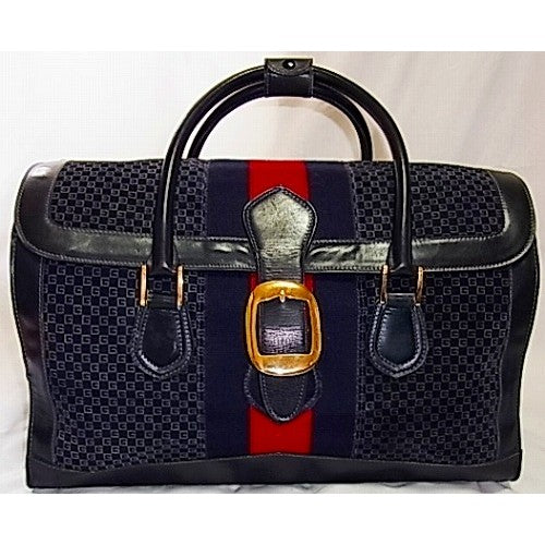 OLD Gucci 激レアボストン（大　紺　スエード）