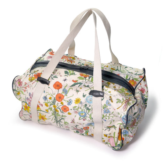 OLD Gucci　フローラ大型ボストンバッグ（白）