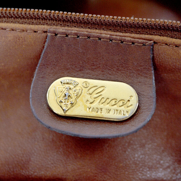 OLD Gucci カマボコ型ミニボストン（茶/総革）