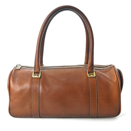 OLD Gucci カマボコ型ミニボストン（茶/総革）