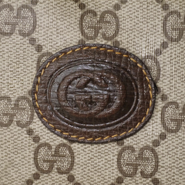 OLD Gucci ラウンドファスナーGG柄ミニボストン（茶）