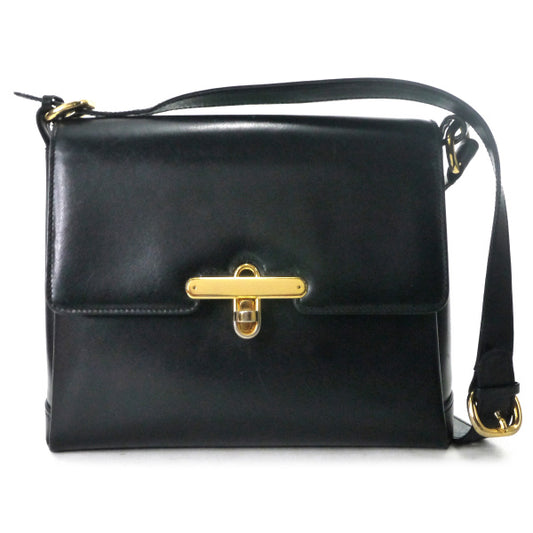 OLD Gucci　総革アンティークロック金具ショルダー（黒）