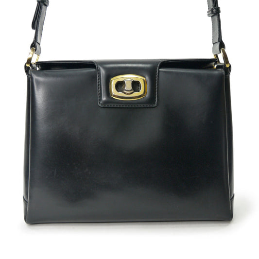 OLD Gucci　お宝!!ターンロック金具2WAYバッグ（黒）