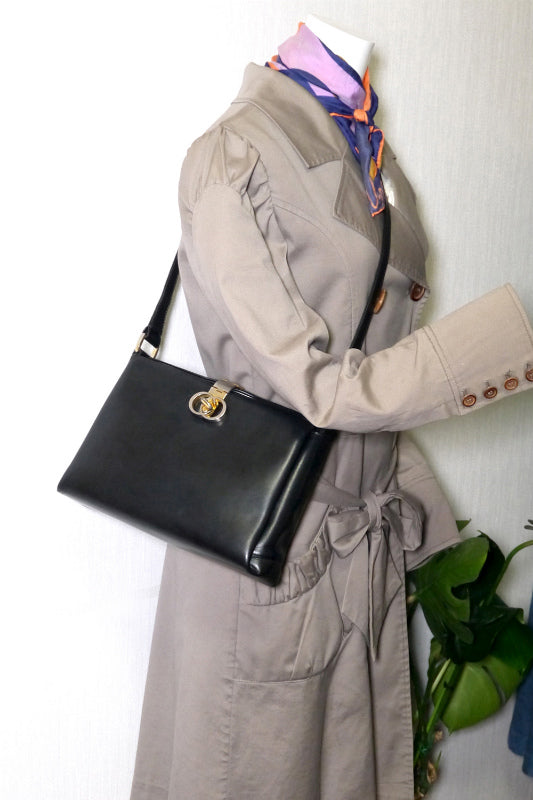 OLD Gucci　インターロッキングG 2WAYショルダーバッグ(黒)