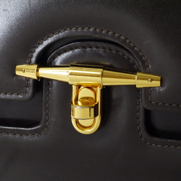 OLD Gucci 80s!ゴールドターンロックバッグ