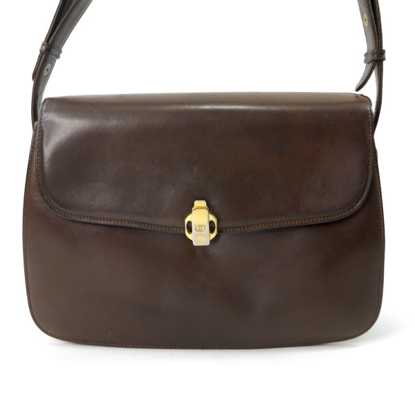 OLD Gucci　ミニGGロック総革2WAYバッグ（濃茶）