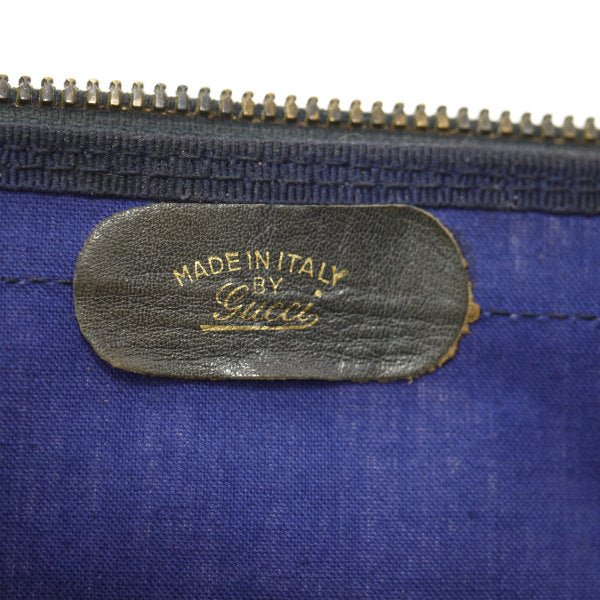 OLD Gucci 革ライン ピンク×青ボストン（中）