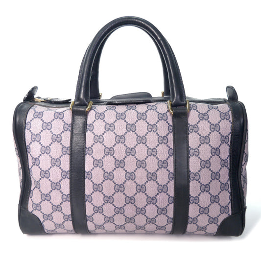 OLD Gucci 革ライン ピンク×青ボストン（中）
