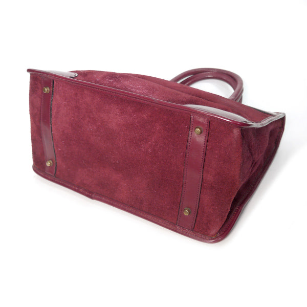 OLD Gucci ショルダー付ミニボストン（真紅・スエード）