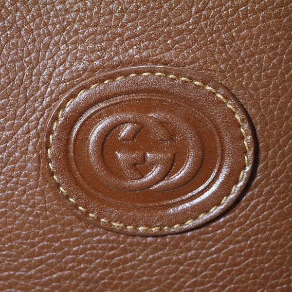 OLD Gucci ラウンドファスナー総革ミニボストン（茶）