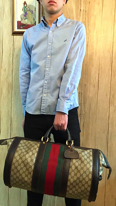OLD Gucci 使用厳禁！大型ドラムボストン（茶）