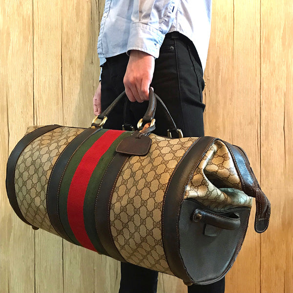 OLD Gucci 使用厳禁！大型ドラムボストン（茶）