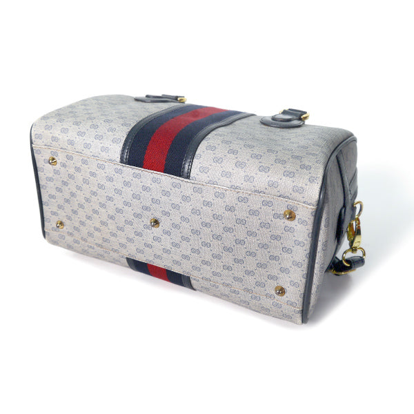 OLD Gucci マイクロＧＧショルダー付きミニボストン（青）