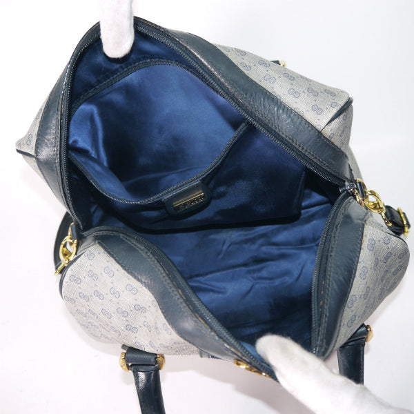 OLD Gucci マイクロＧＧショルダー付きミニボストン（青）