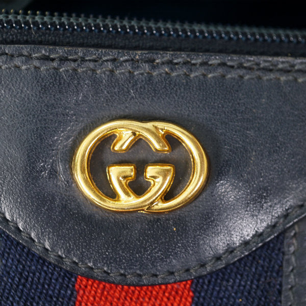 OLD Gucci マイクロＧＧショルダー付きミニボストン（青）