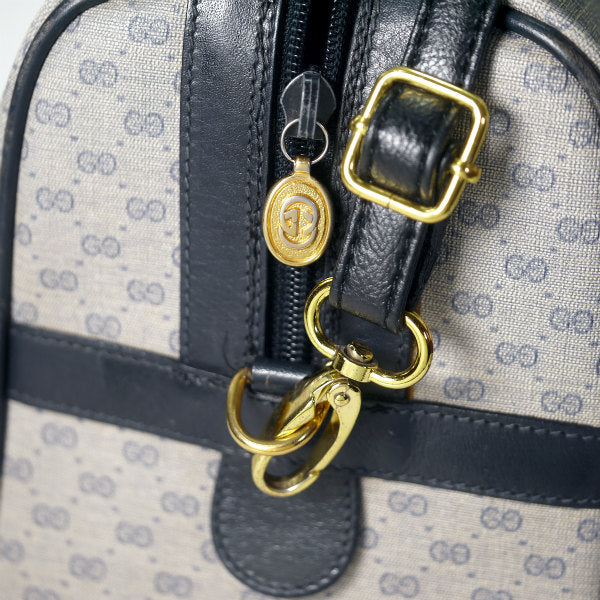 OLD Gucci マイクロＧＧショルダー付きミニボストン（青）
