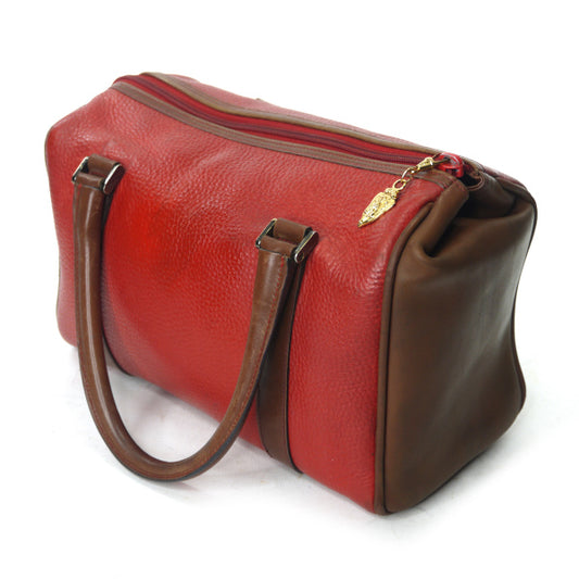 OLD Gucci 総革ミニボストン（赤/茶）