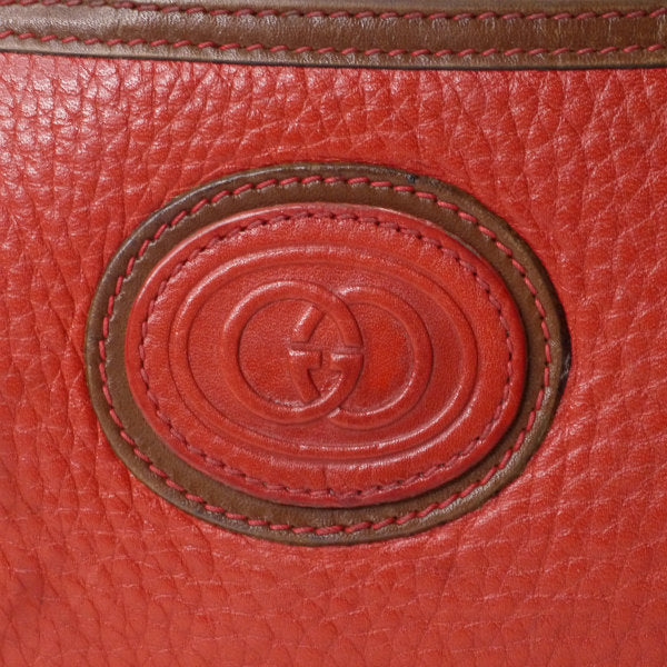 OLD Gucci 総革ミニボストン（赤/茶）