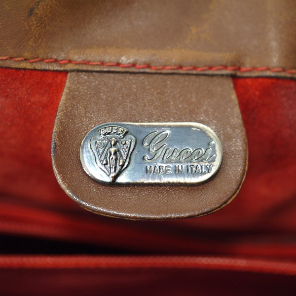 OLD Gucci 総革ミニボストン（赤/茶）