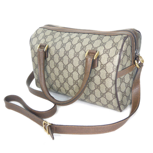 OLD Gucci ショルダー付き定番シェリーミニボストン（茶）