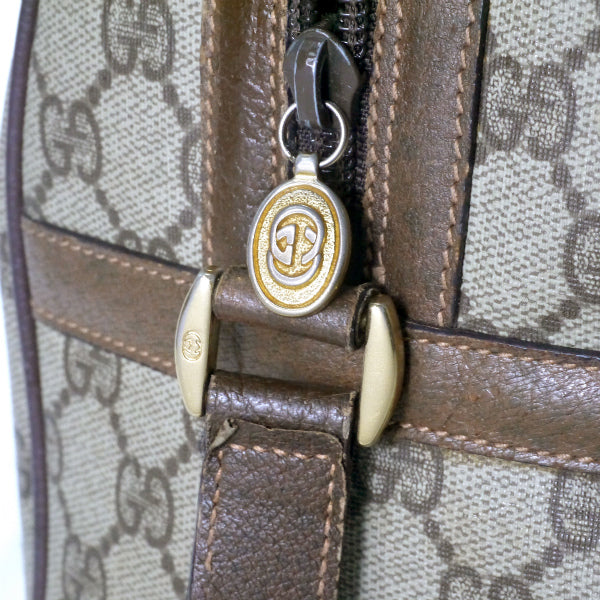 OLD Gucci ショルダー付き定番シェリーミニボストン（茶）