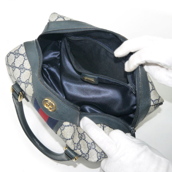 OLD Gucci シェリー定番ミニボストン（青）