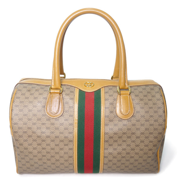 OLD Gucci マイクロＧＧシェリーボストン（キャメル）