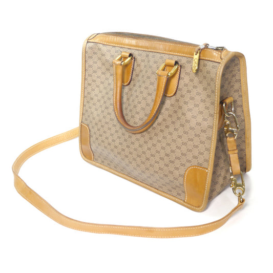 OLD Gucci マイクロＧＧショルダー付ボストン（キャメル）