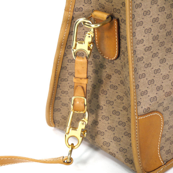 OLD Gucci マイクロＧＧショルダー付ボストン（キャメル）