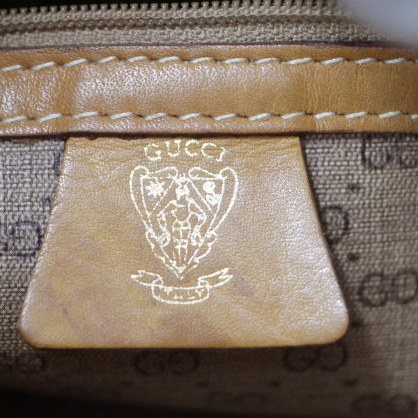OLD Gucci マイクロＧＧショルダー付ボストン（キャメル）