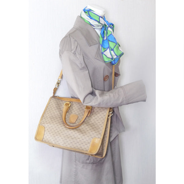 OLD Gucci マイクロＧＧショルダー付ボストン（キャメル）