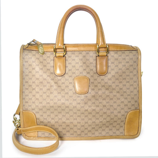 OLD Gucci マイクロＧＧショルダー付ボストン（キャメル）