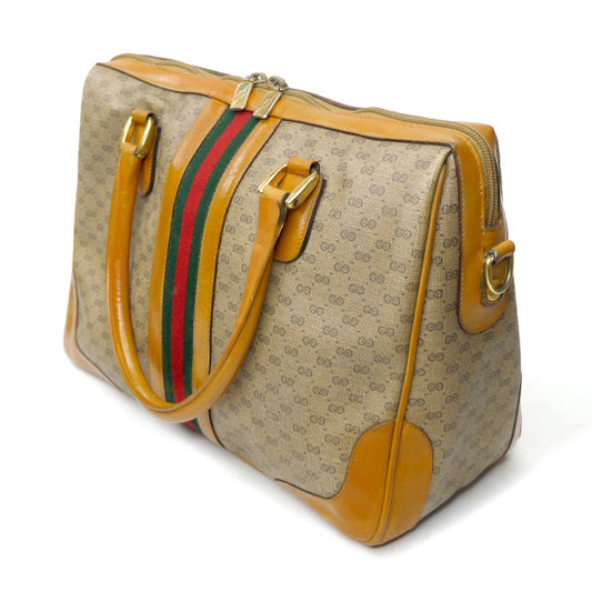 OLD Gucci マイクロＧＧシェリー角ボストン（キャメル）