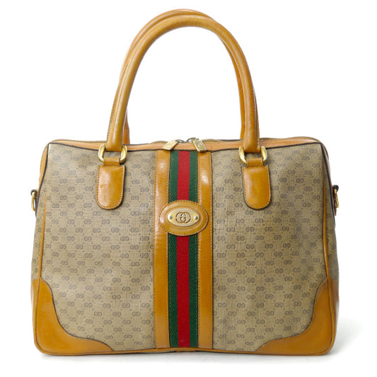 OLD Gucci マイクロＧＧシェリー角ボストン（キャメル）