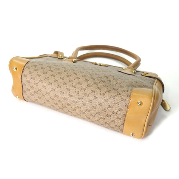 OLD Gucci　マイクロＧＧ薄型ミニボストン（キャメル）