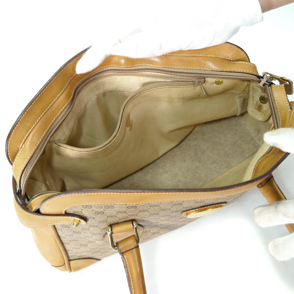 OLD Gucci　マイクロＧＧ薄型ミニボストン（キャメル）