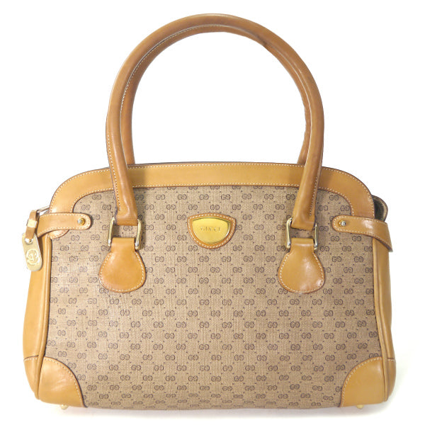 OLD Gucci　マイクロＧＧ薄型ミニボストン（キャメル）
