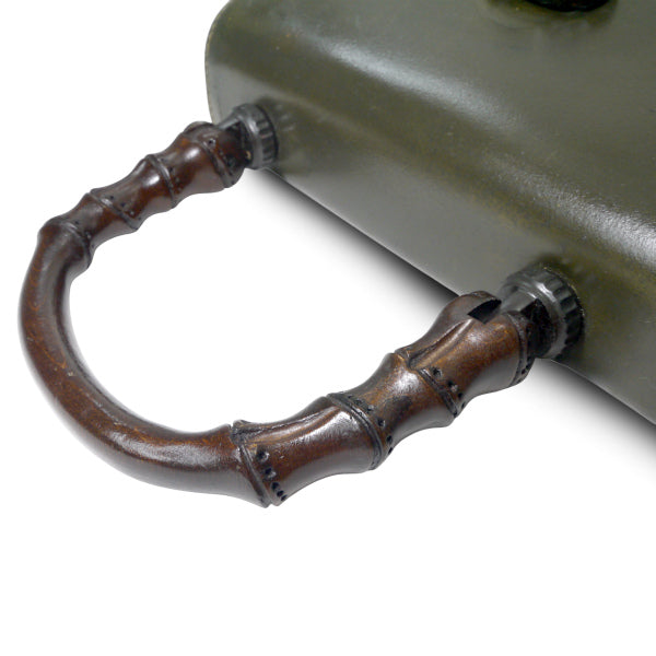 OLD Gucci ウッドハンドルバッグ（オリーブグリーン）（小）