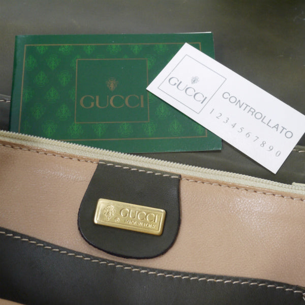 OLD Gucci ウッドハンドルバッグ（オリーブグリーン）（小）
