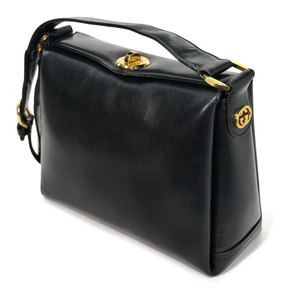 OLD Gucci　黒ハンドバッグ（2WAY・GG金具）
