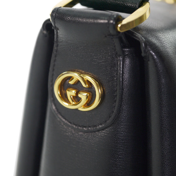 OLD Gucci　黒ハンドバッグ（2WAY・GG金具）