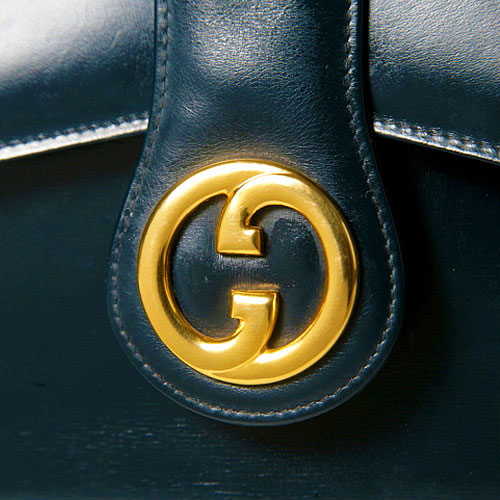 OLD Gucci マドモアゼル濃紺ミニハンドバッグ