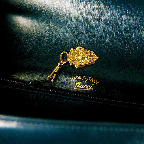 OLD Gucci マドモアゼル濃紺ミニハンドバッグ