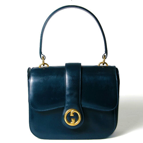 OLD Gucci マドモアゼル濃紺ミニハンドバッグ