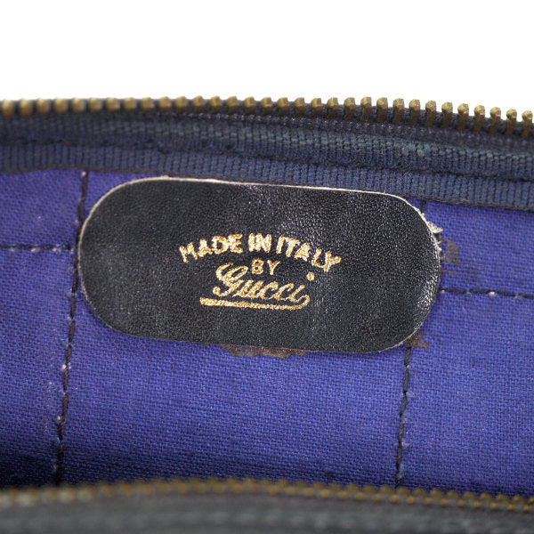 OLD Gucci 革2本ライン ピンク×青シェリーボストン（中）