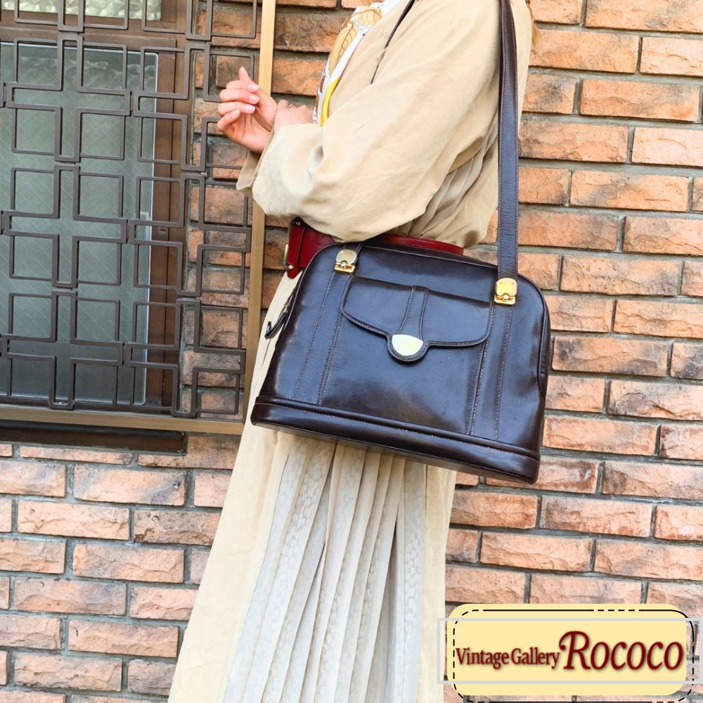 OLD Gucci 70sレア！逆三角プレート　ボストンショルダー