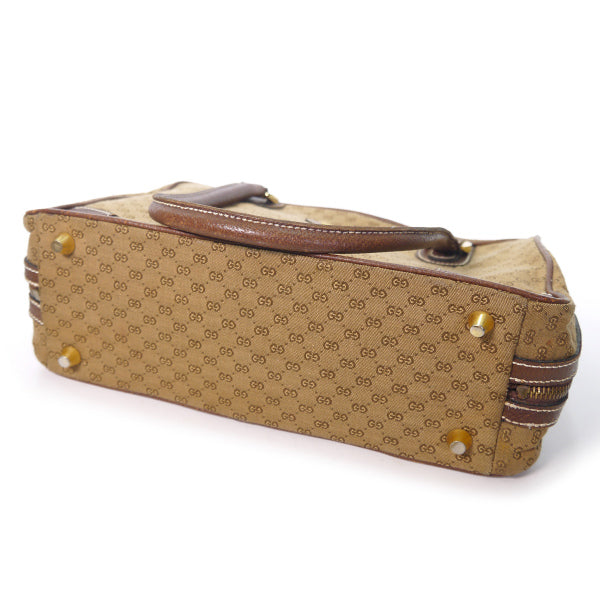 OLD Gucci メキシコ製!!希少マイクロGGジャガード ミニボストン（茶）
